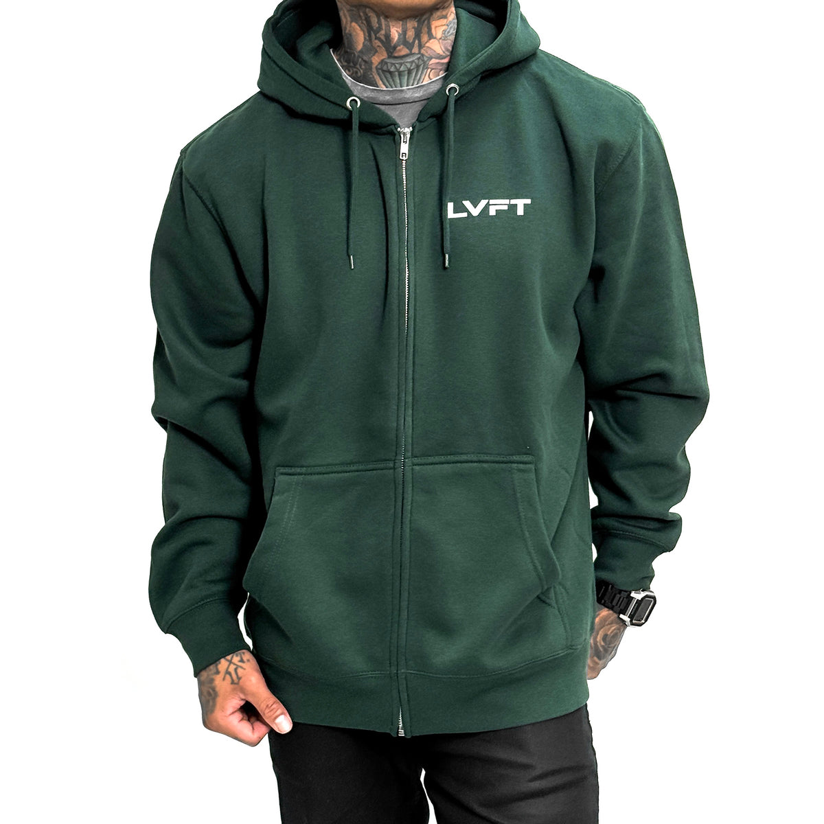 Slate Zip Up Hoodie - Sport Green