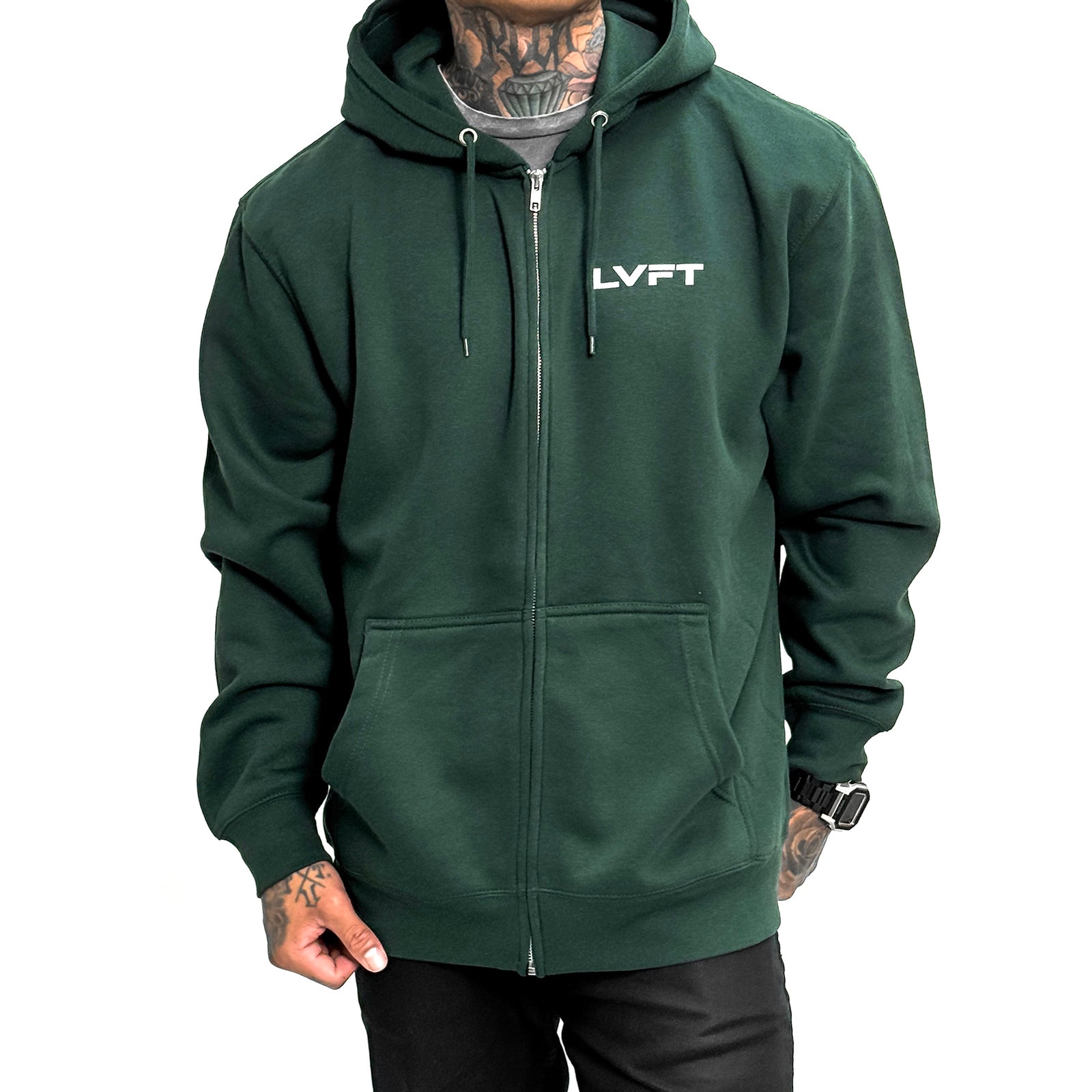Slate Zip Up Hoodie - Sport Green