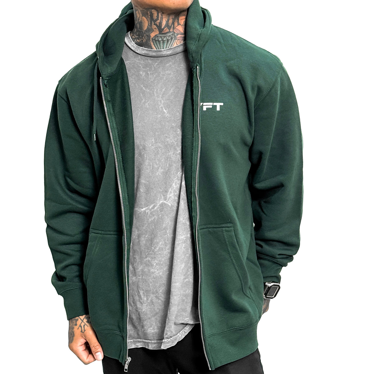 Slate Zip Up Hoodie - Sport Green