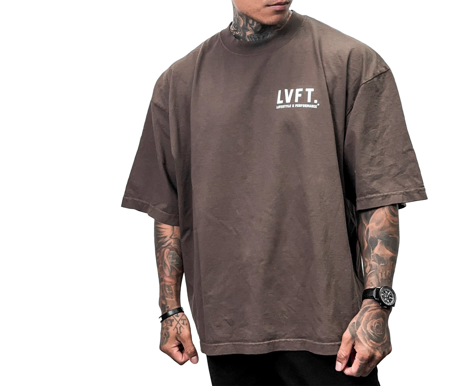 Doodles Oversized Pump Tee - Brown