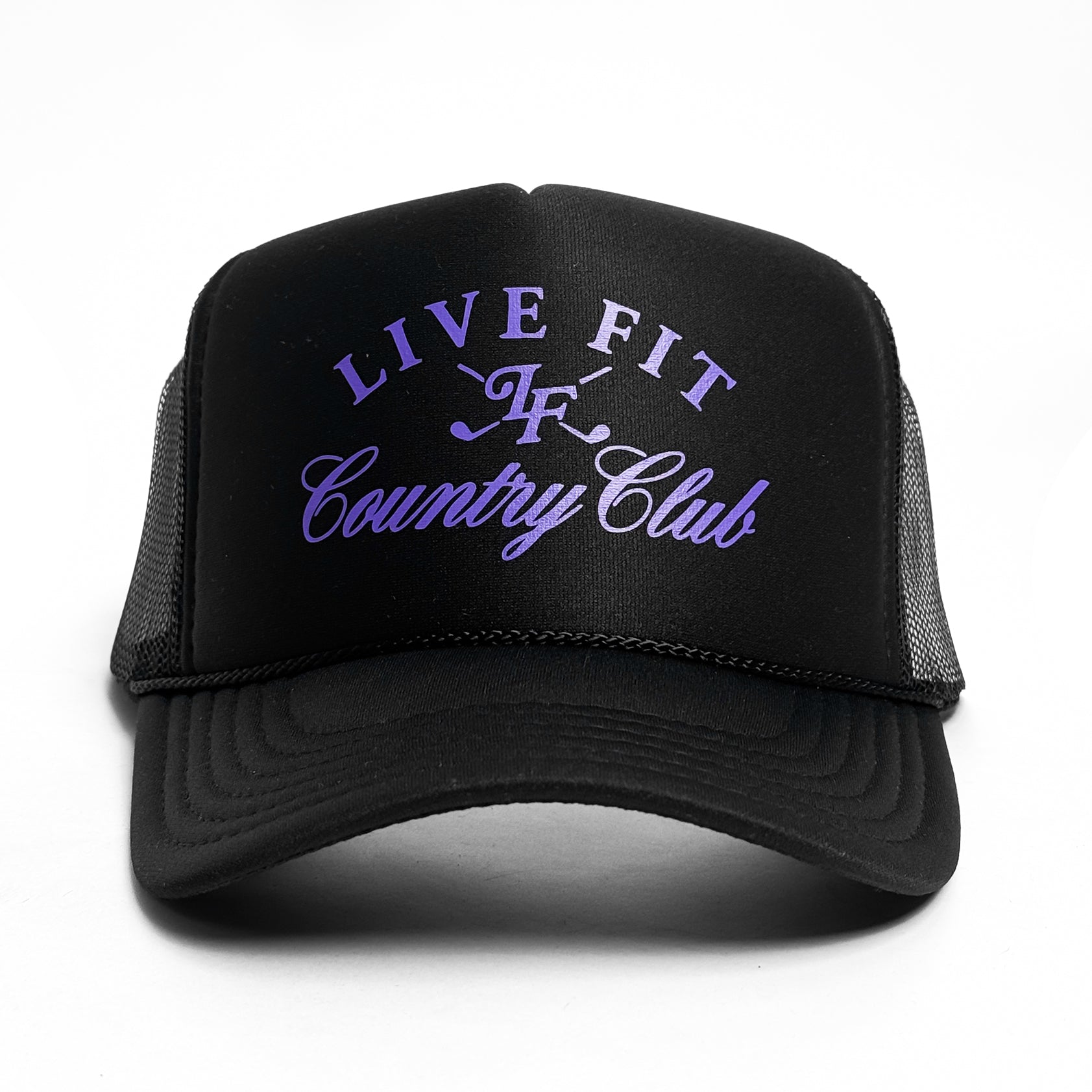 Country Club Foam Trucker - Black / Purple - Live Fit. Apparel