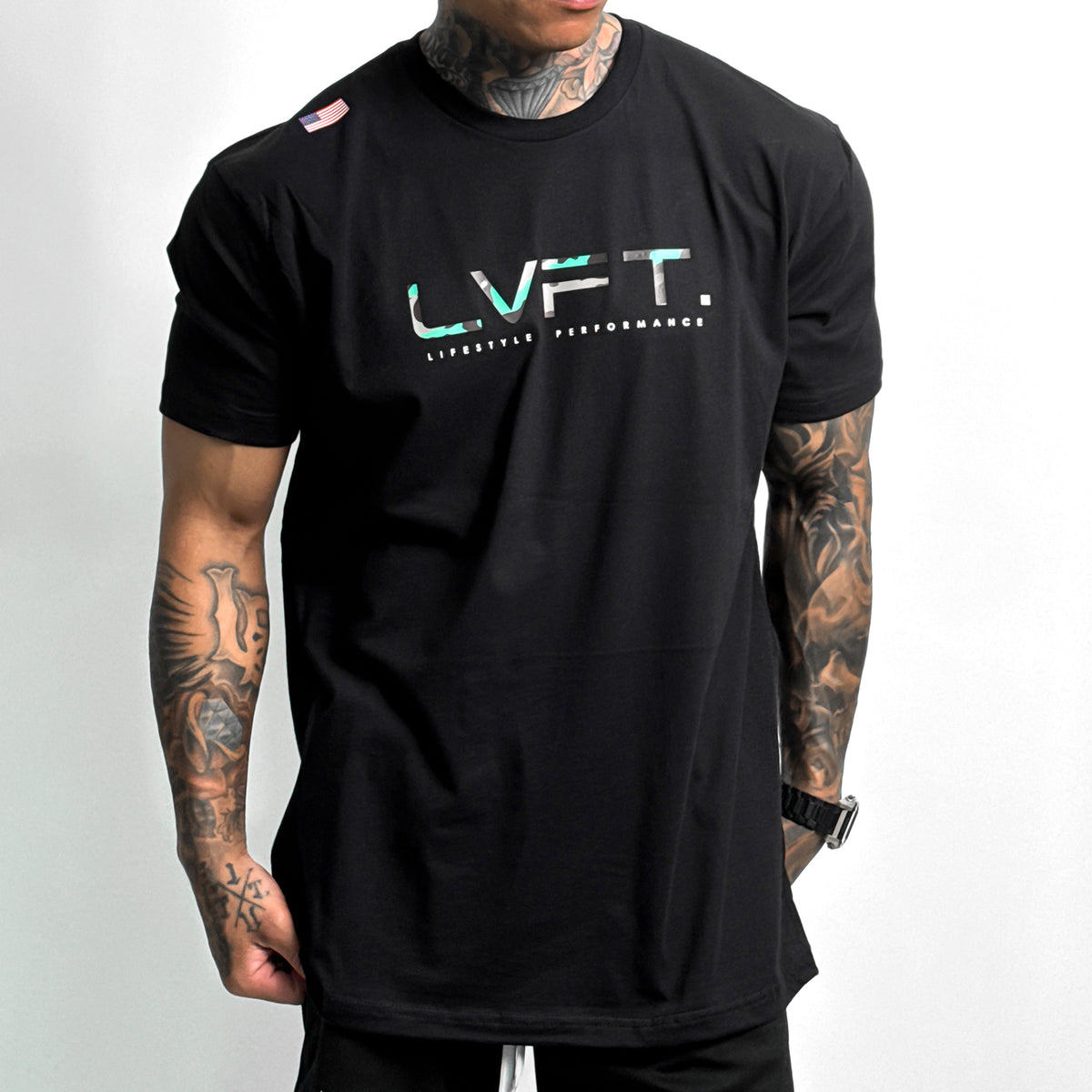 LVFT Recon Tee - Black / Teal Camo