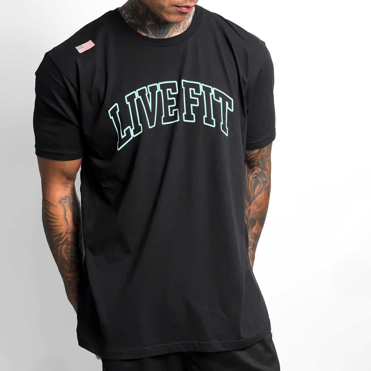 Letterman Tee - Black / Mint