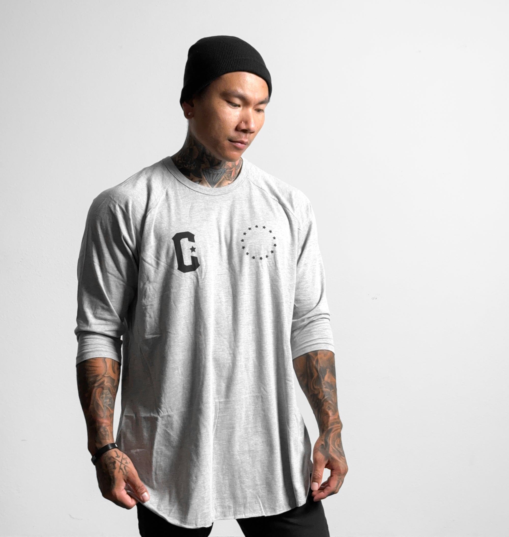 Premium Raglan - Heather Grey