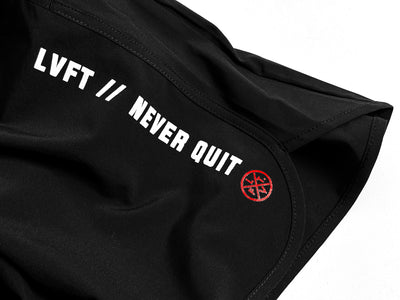 Never Quit Hybrid Active Shorts - Black / Red