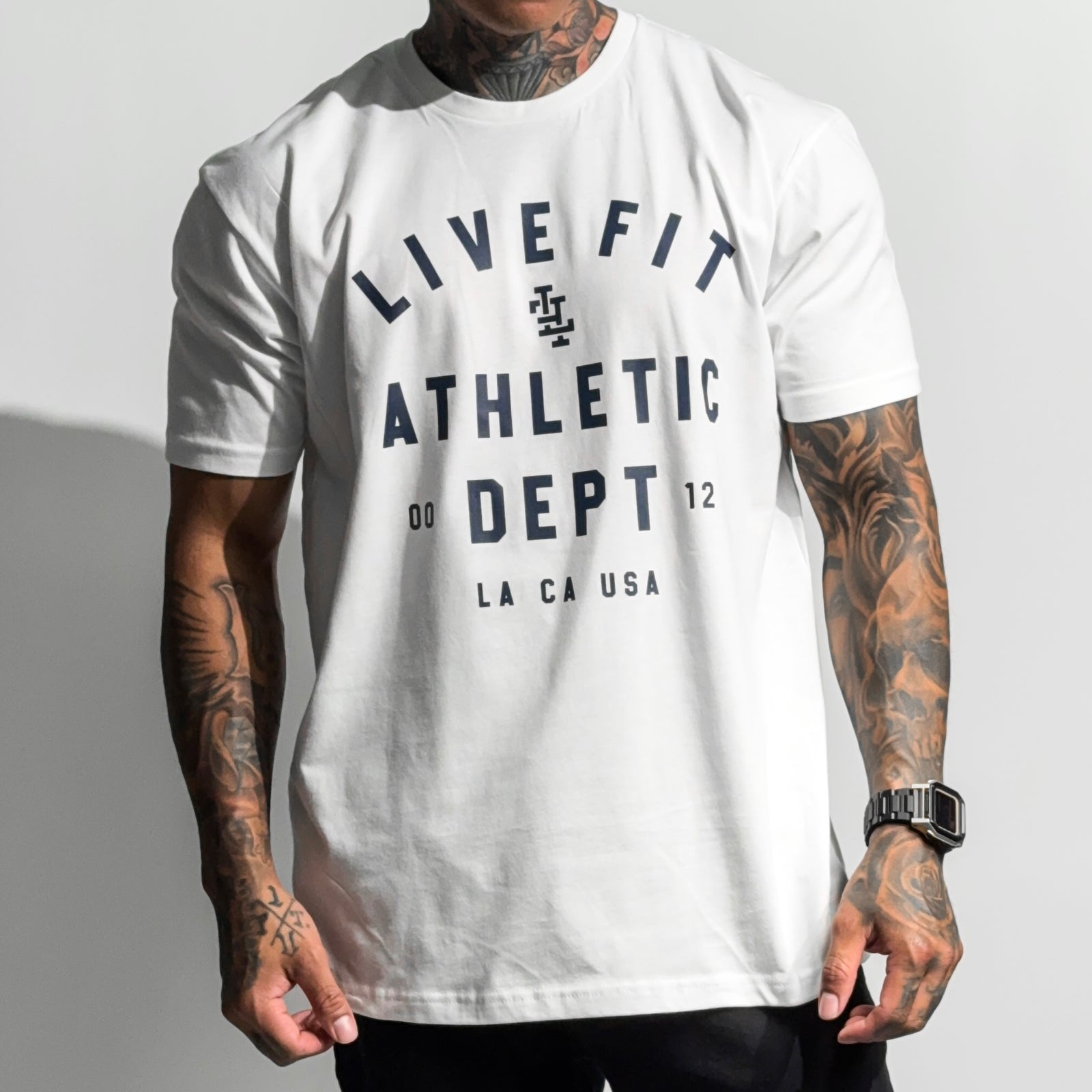 Athletic Department Tee - White / Navy