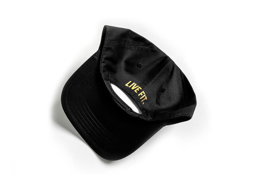 CA 5 Panel Cap - Black/Gold