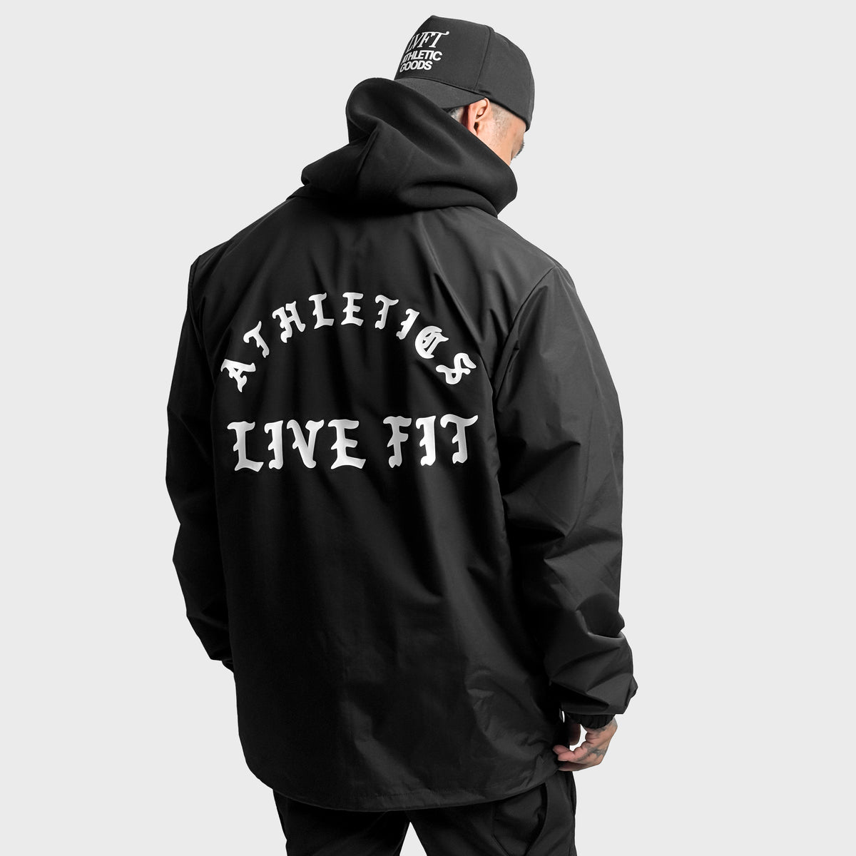 Iron Athletics Collared Coach Jacket - Black/White