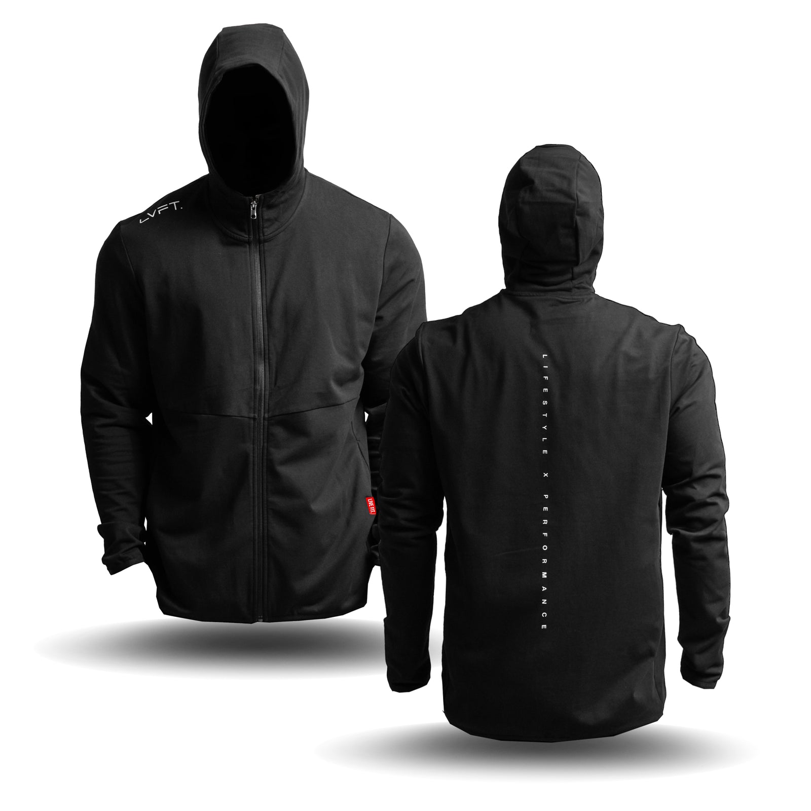 Kinetic Zip-Up Hoodie - Black