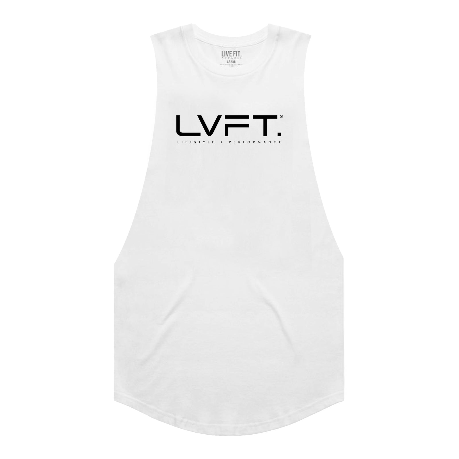 LVFT Raw Cut Off Scallop Tank - White