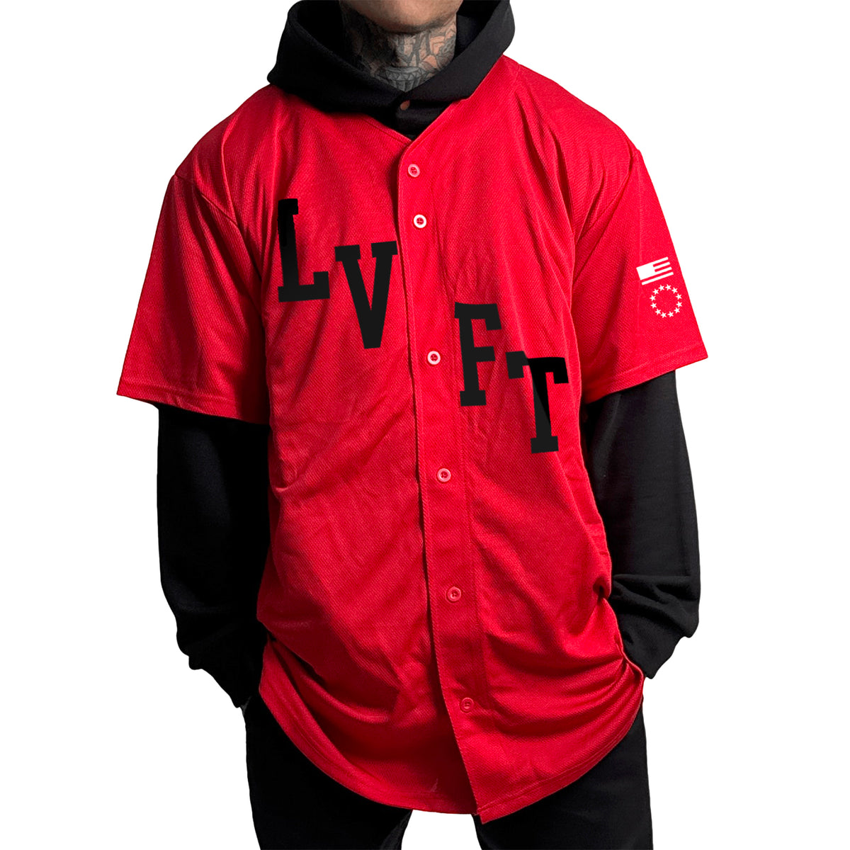 Letterman Baseball Jersey - Red
