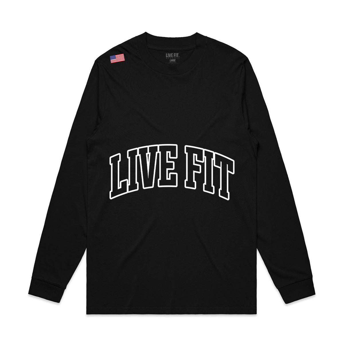 Letterman Long Sleeve Tee - Black