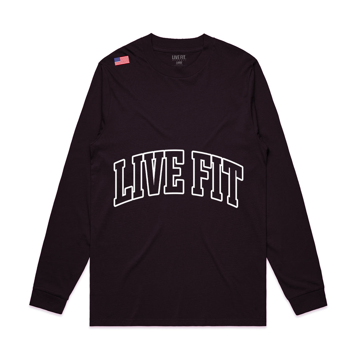 Letterman Long Sleeve Tee - Deep Wine