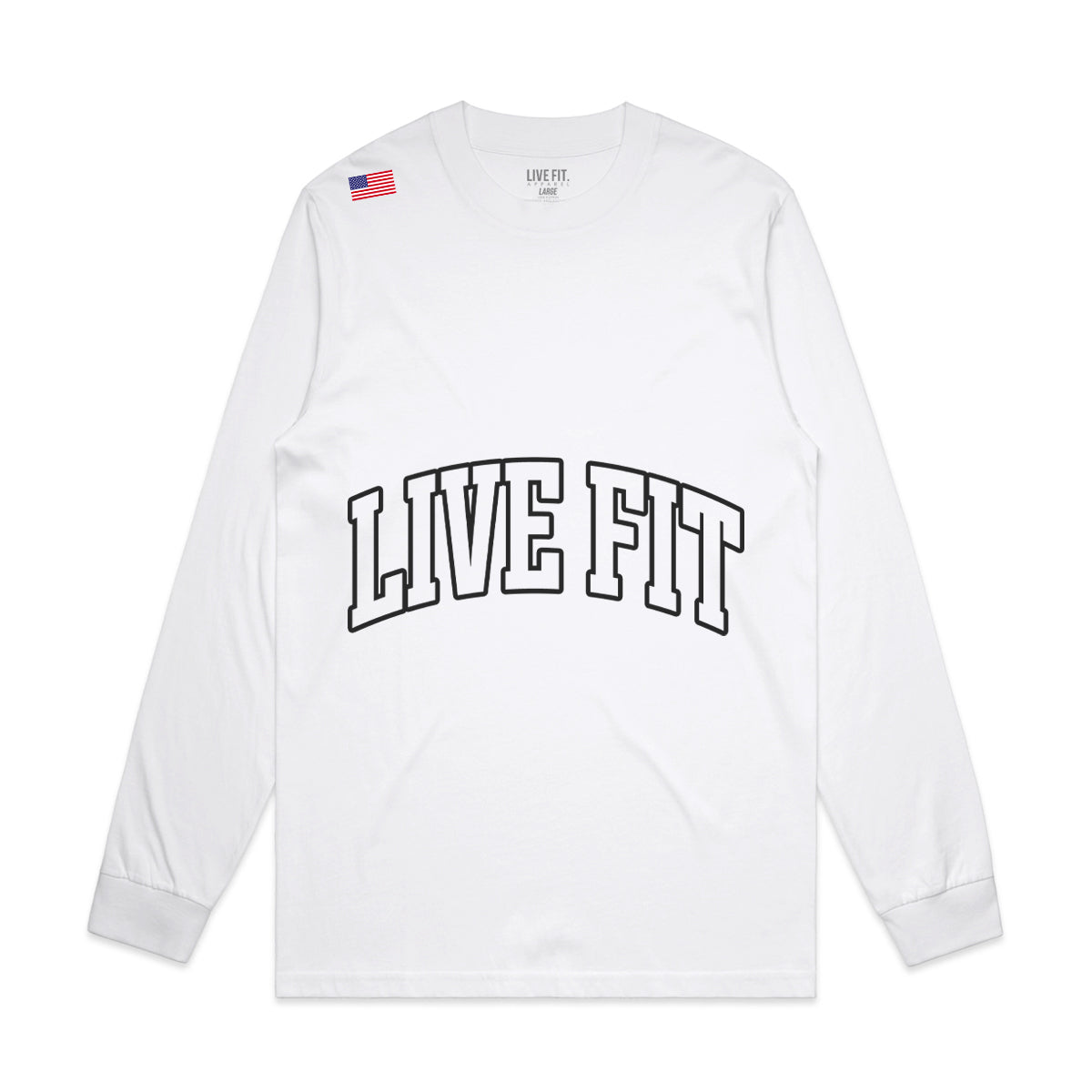 Letterman Long Sleeve Tee - White