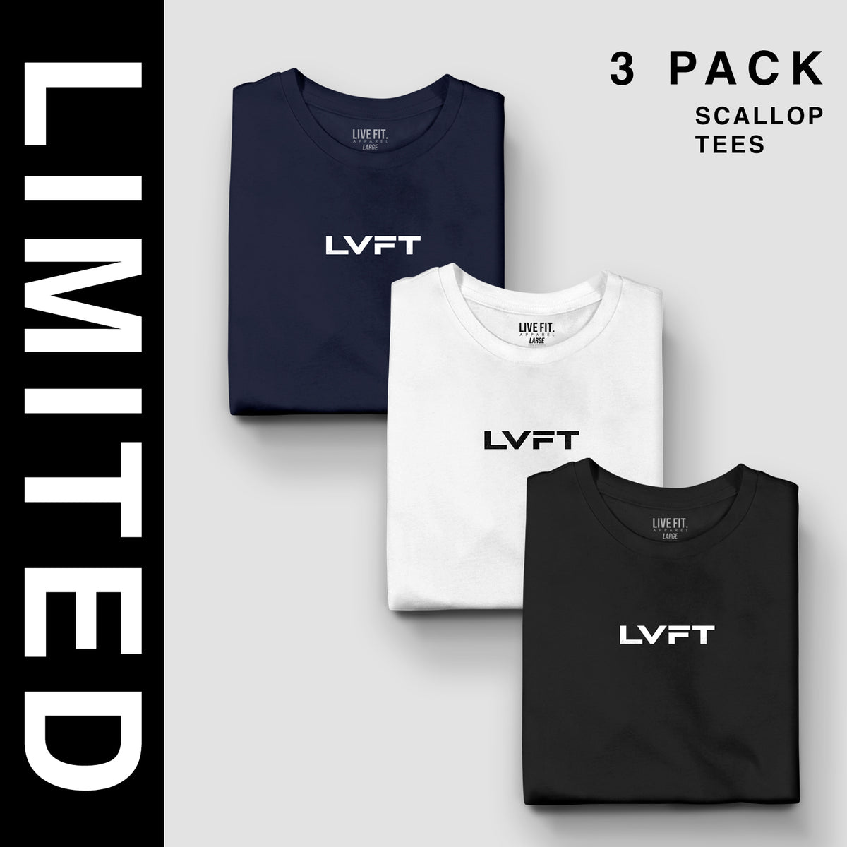 LIMITED Slate Logo Scallop 3 PACK