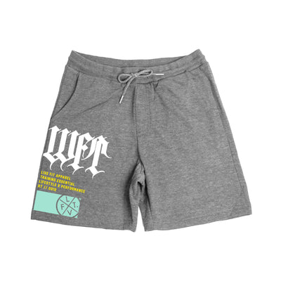 Blackletter Fleece Shorts - Heather Grey