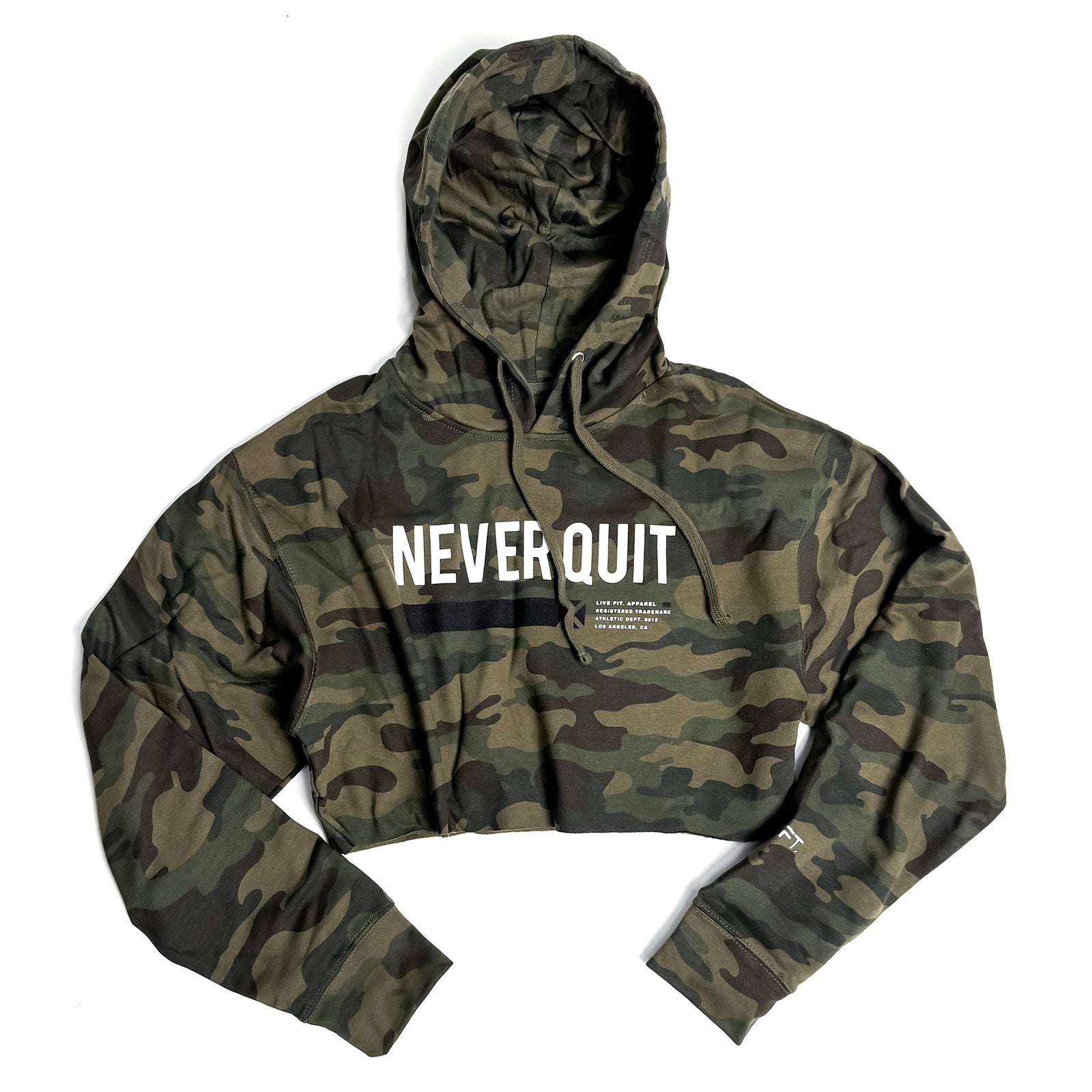 Tactical NQ Crop Hoodie - Green Camo