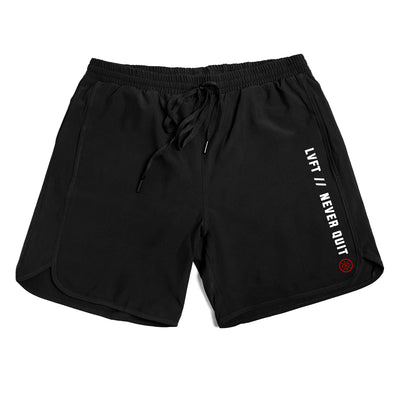 Never Quit Hybrid Active Shorts - Black / Red