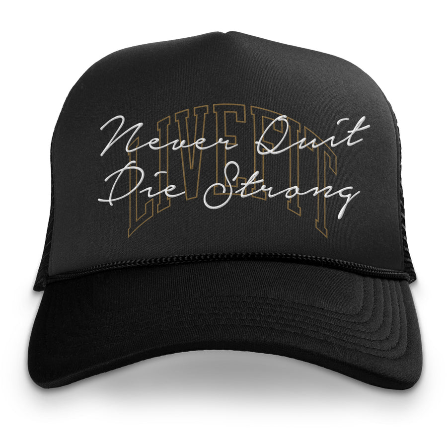 Never Quit x Die Strong Foam Trucker - Black