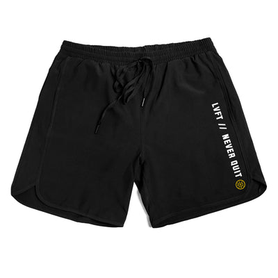 Never Quit Hybrid Active Shorts - Black / Yellow