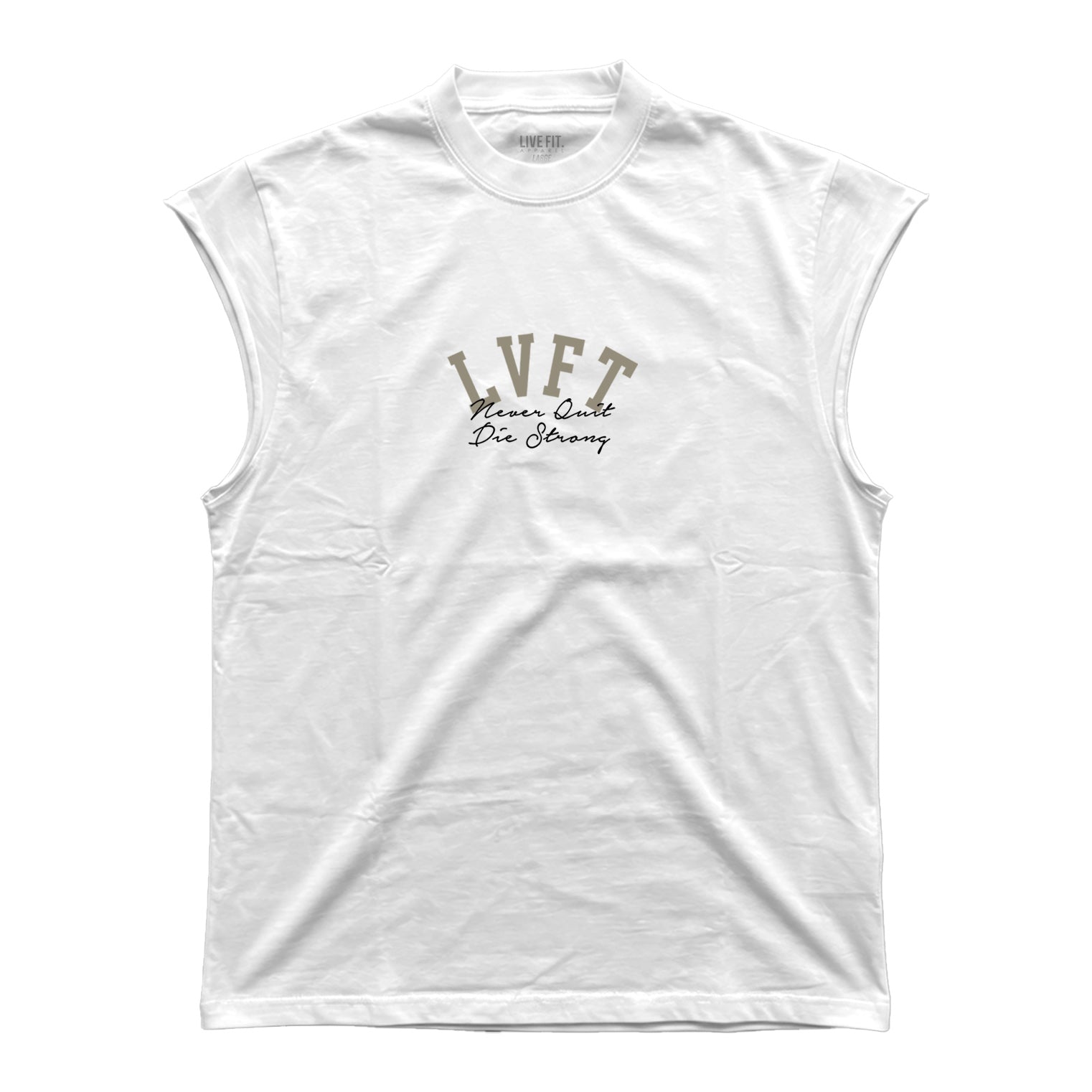 Die Strong Half Sleeve Muscle Tee - White
