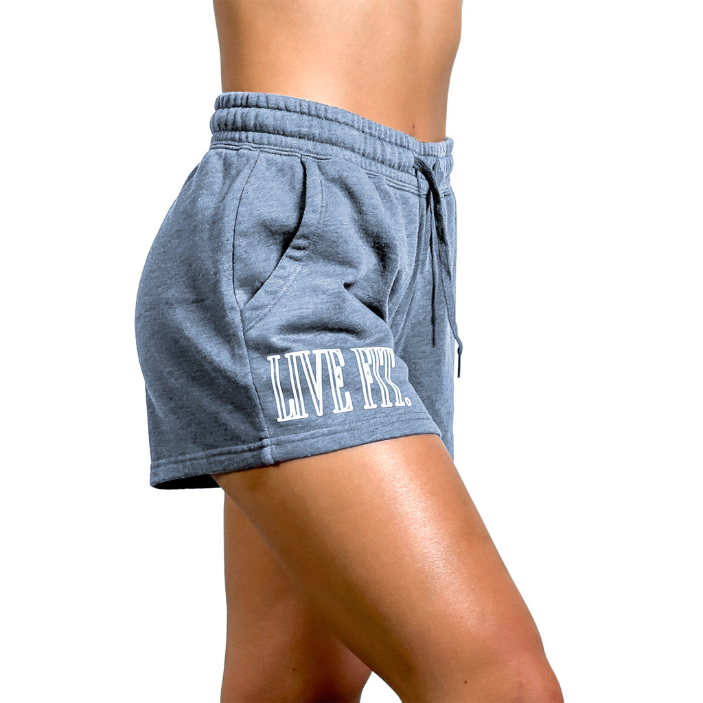 Offset Sweat Shorts - Blue Wave - Live Fit. Apparel
