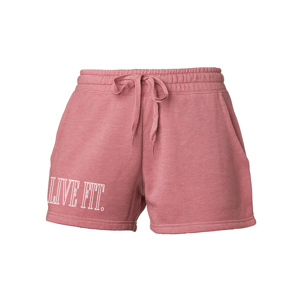Offset Sweat Shorts - Dusty Rose - Live Fit. Apparel