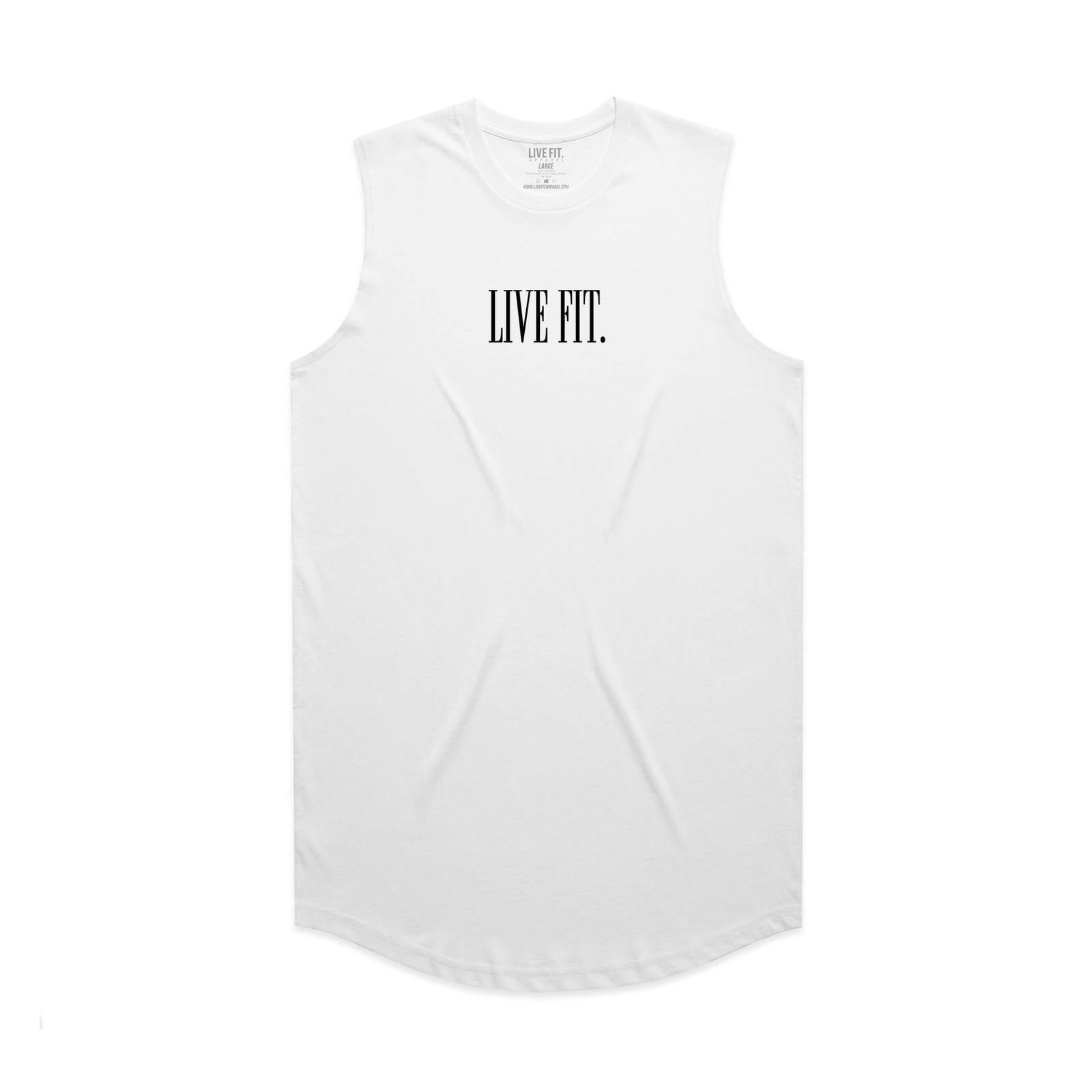 Offset Muscle Tank - White