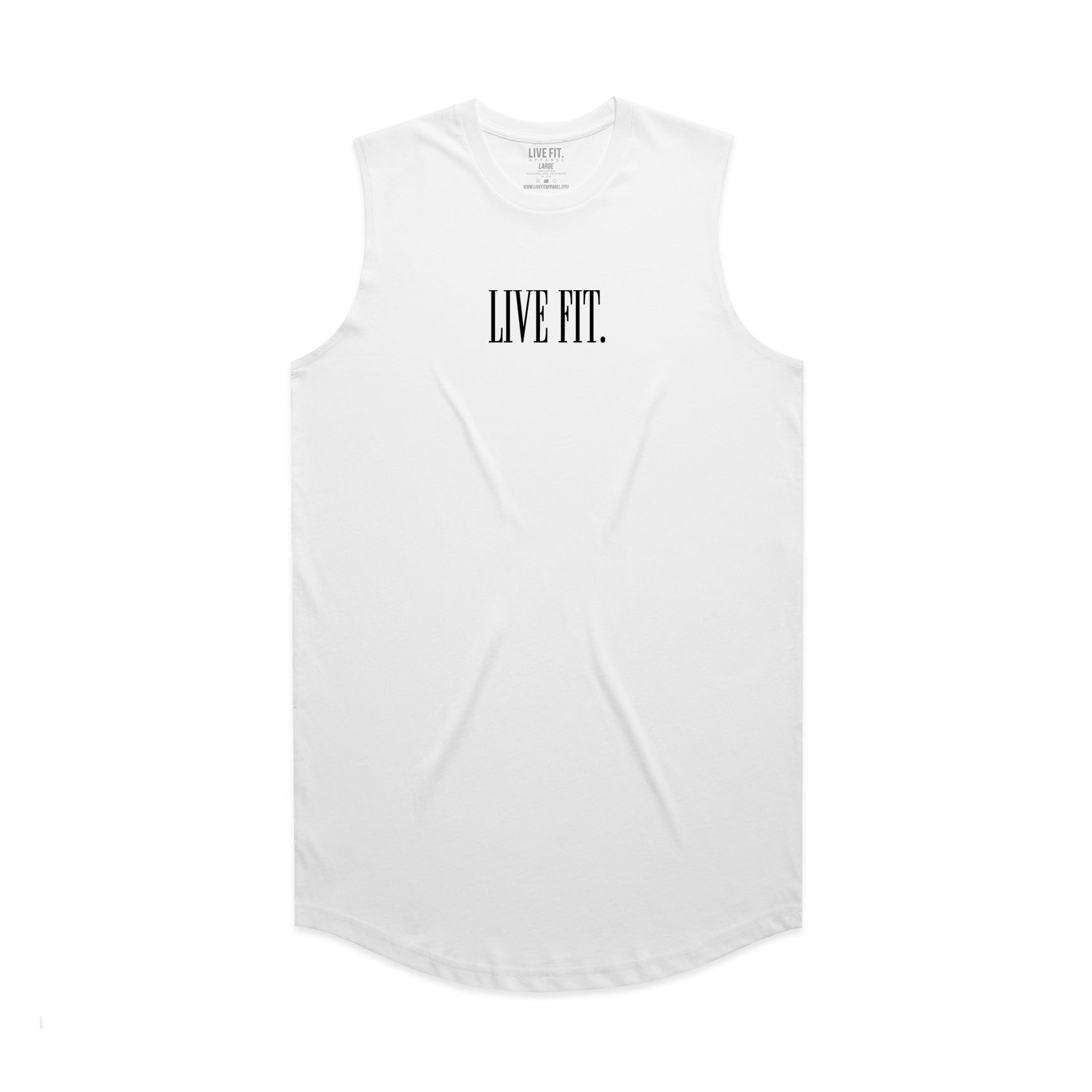 Offset Muscle Tank - White