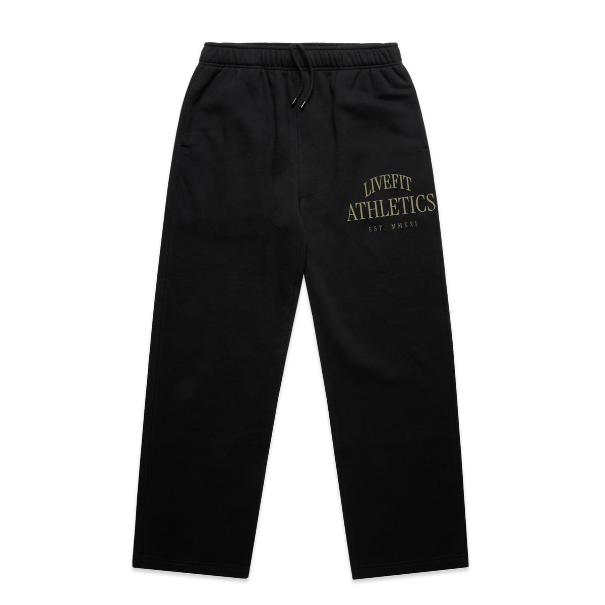 Oxford Open Bottom Sweats - Black