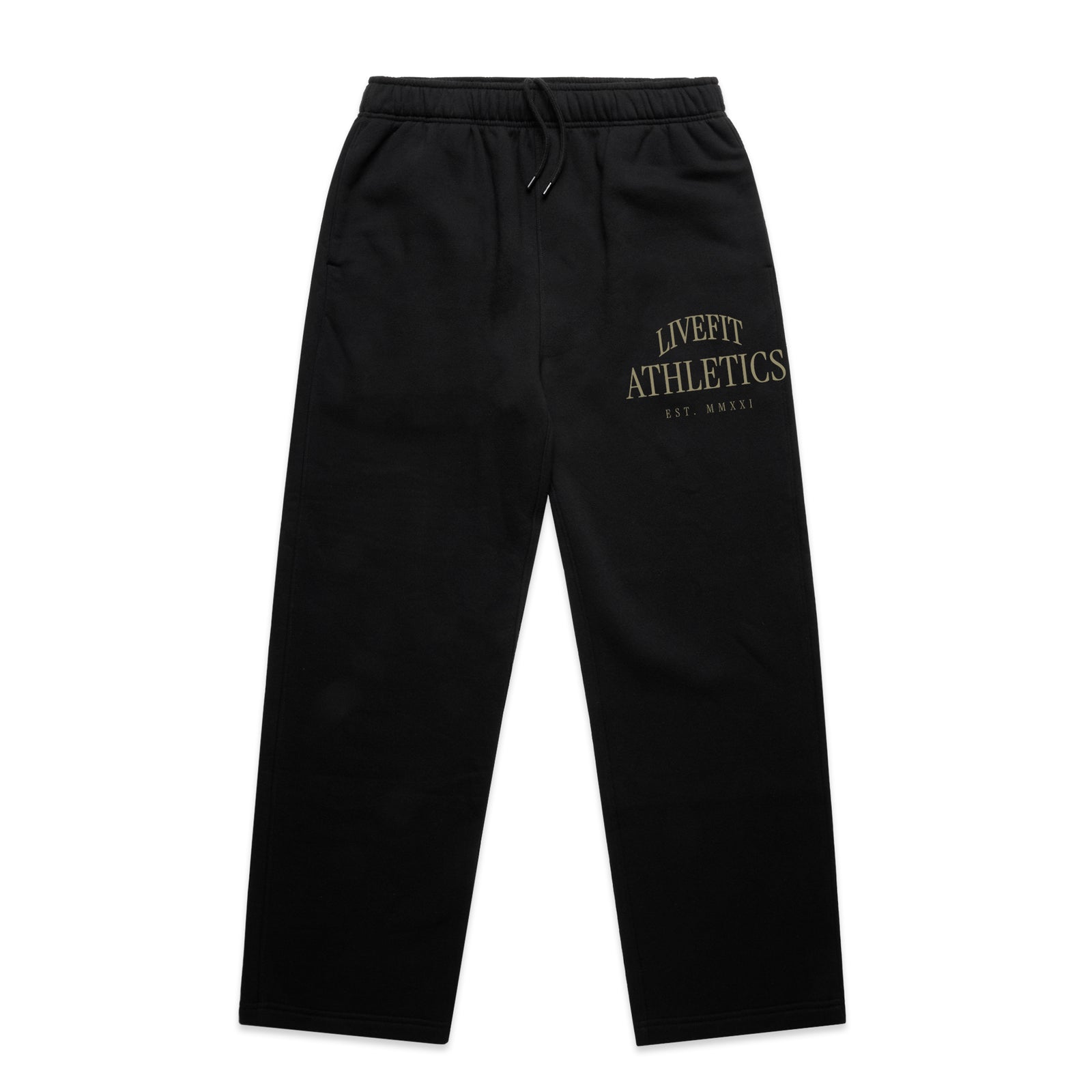 Oxford Open Bottom Sweats - Black