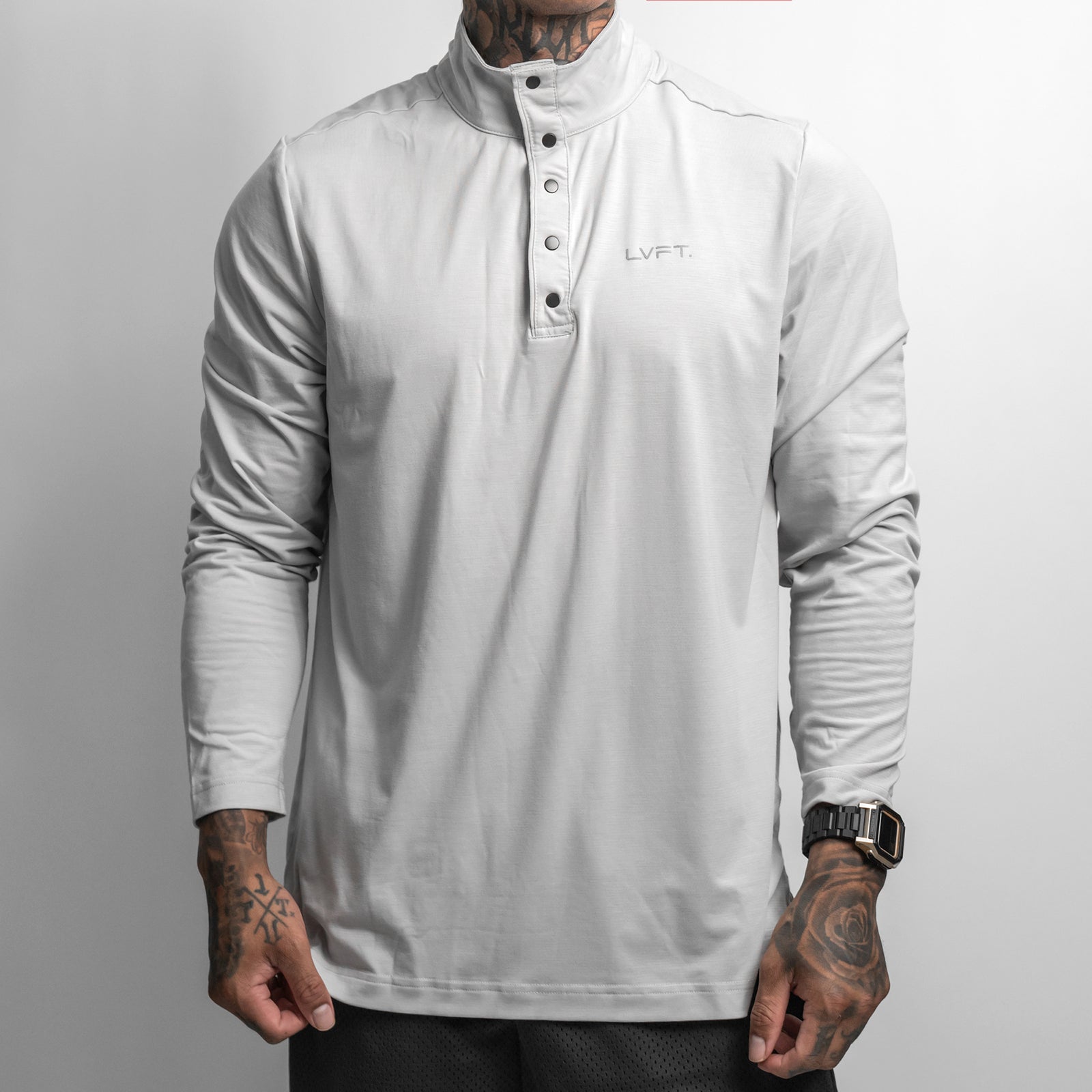 Performance Snap Henley - Moonstone