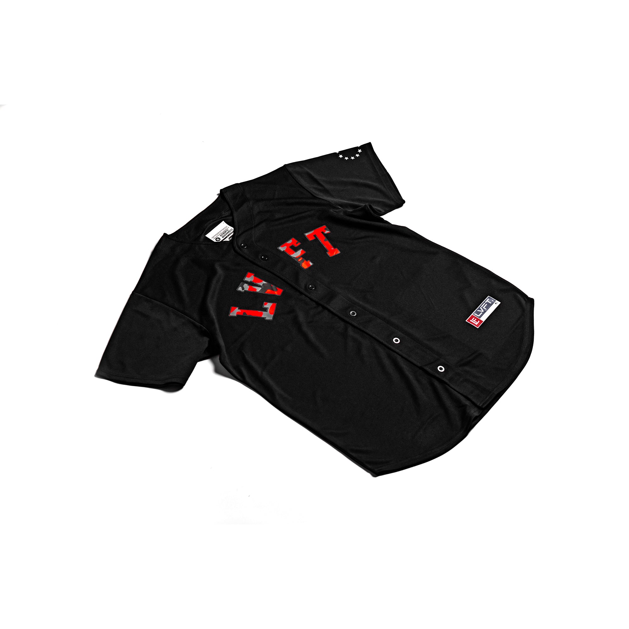 Black and on sale red baseball jersey