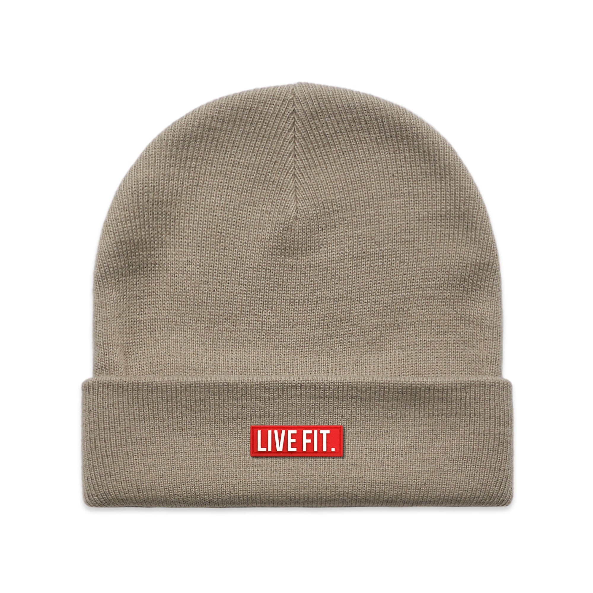 Red Label Cuff Beanie - Mushroom