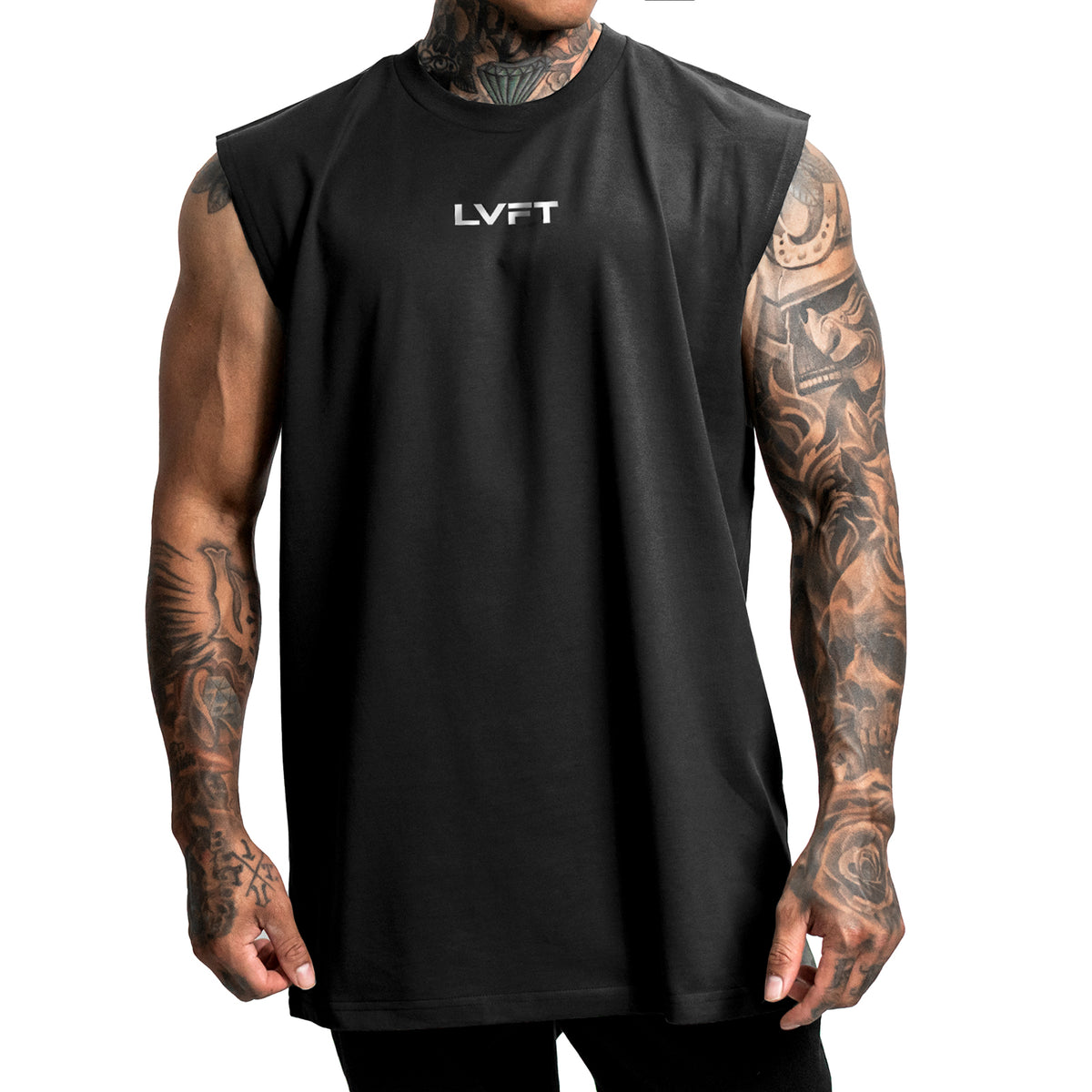Slate Logo Muscle Tank- Black