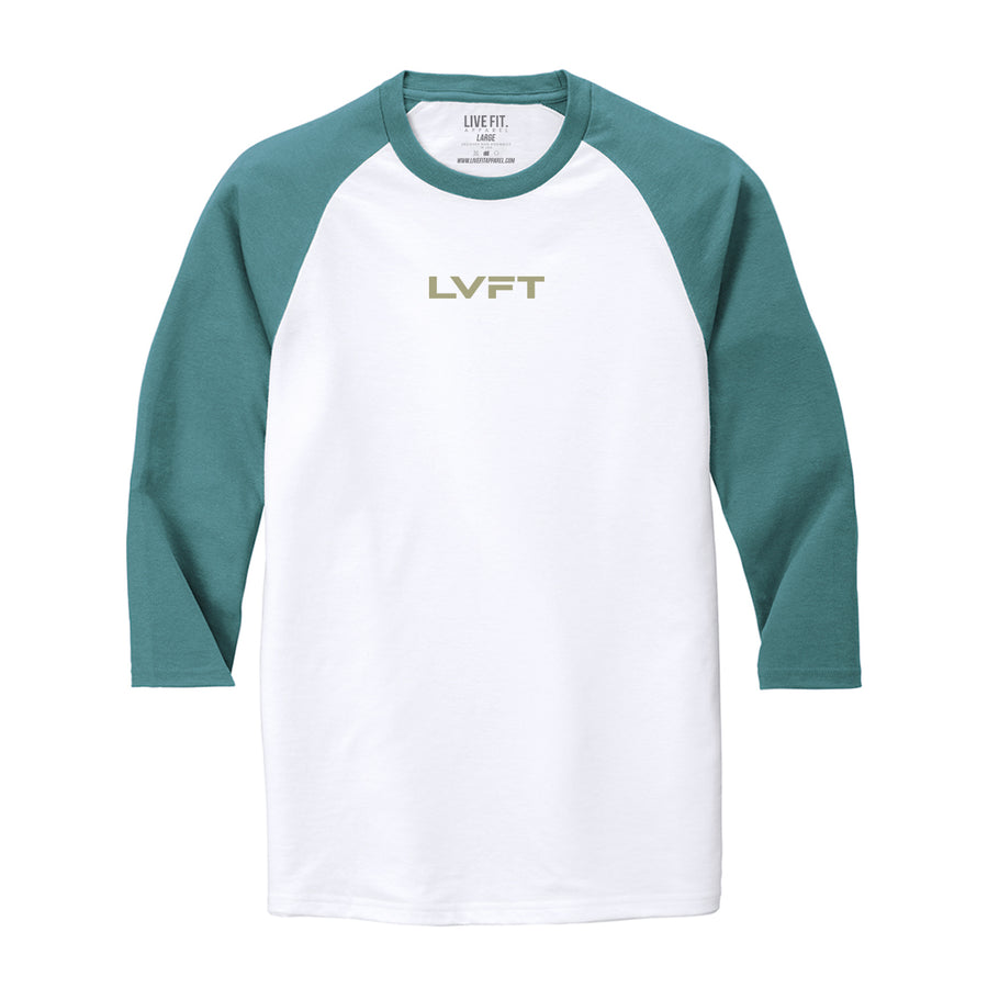 Slate Raglan Tee - Teal White