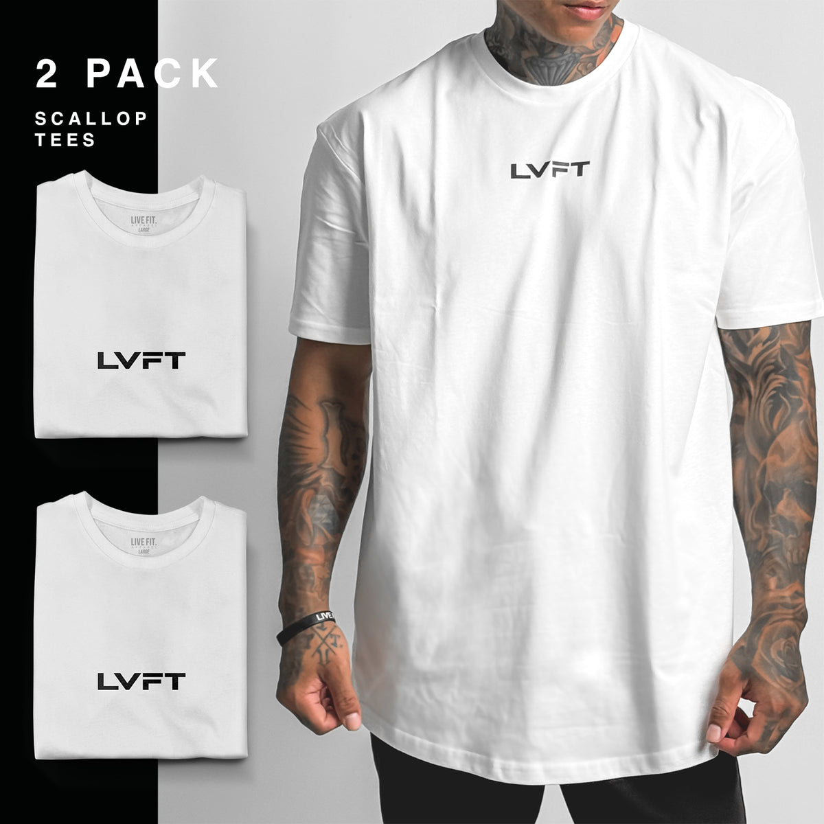 Slate Logo Scallop 2 PACK - White