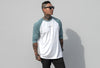 Slate Raglan Tee - Teal White