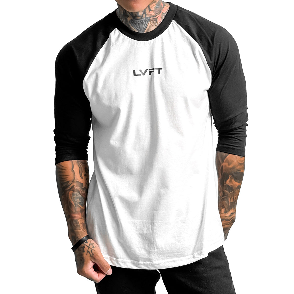 Slate Raglan Tee - Black White