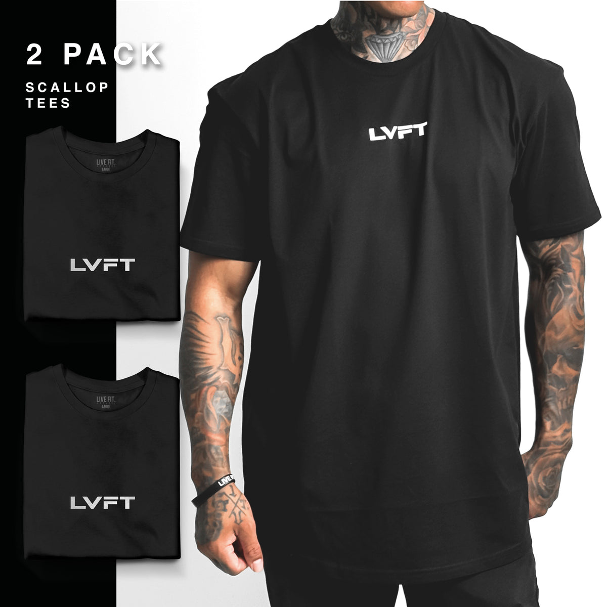 Slate Logo Scallop 2 PACK - Black