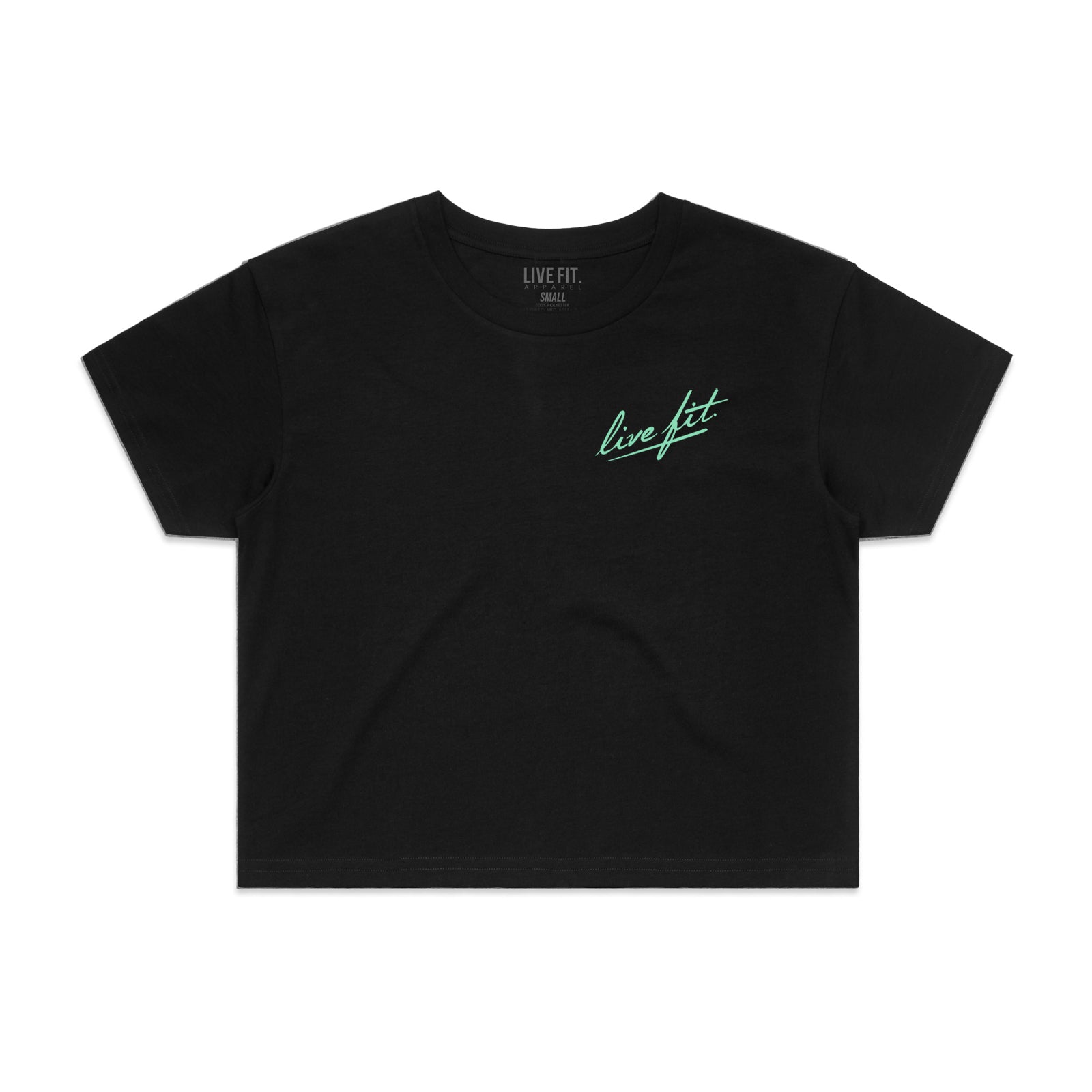 Strike Logo Crop Tee - Black / Mint
