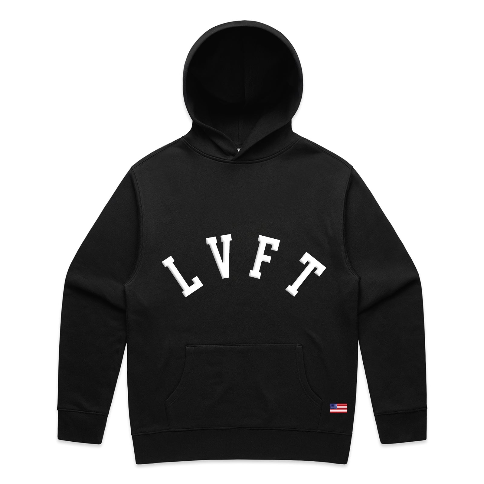 Varsity Crew Pullover Hoodie - Black