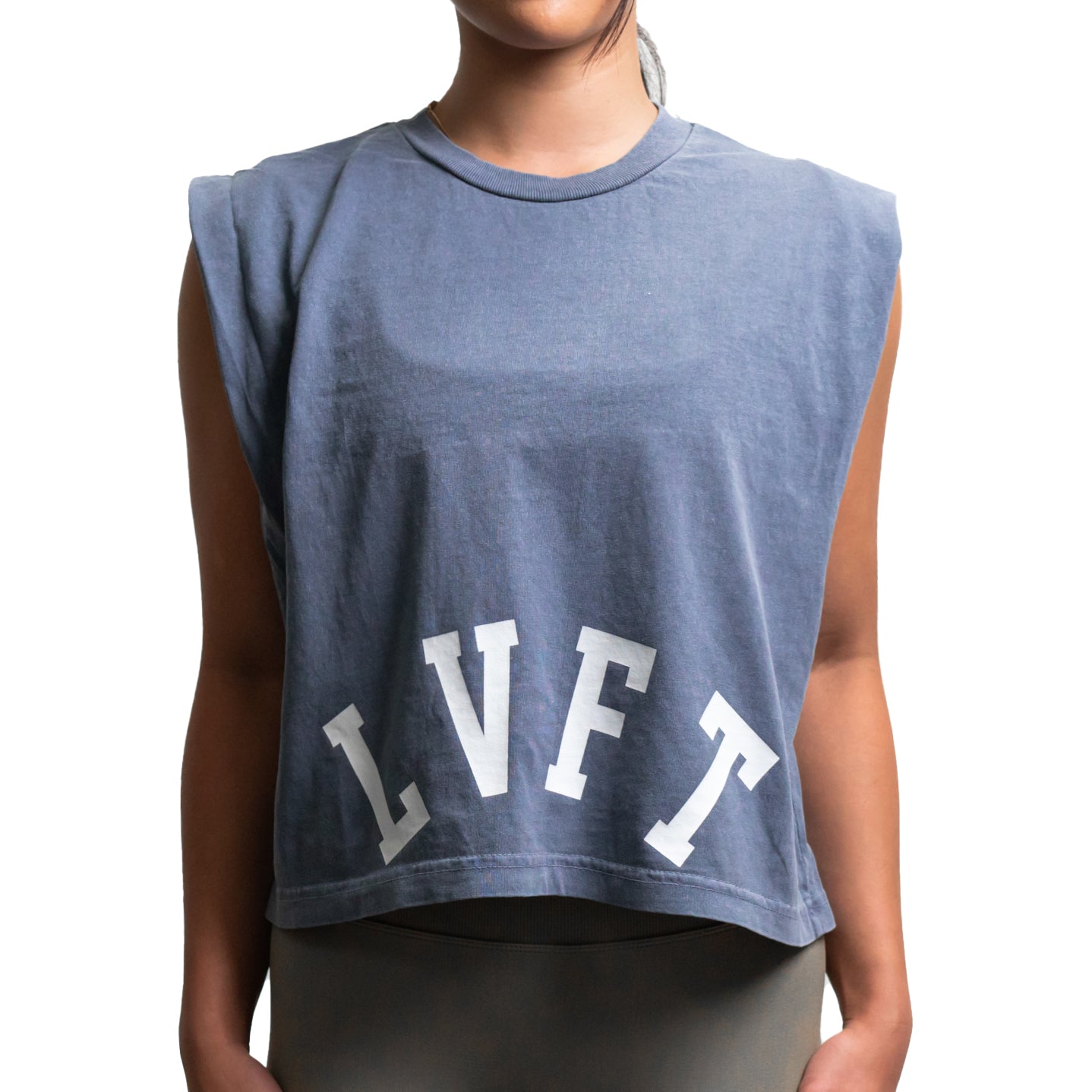 Varsity Fighters Crop Tee - Denim