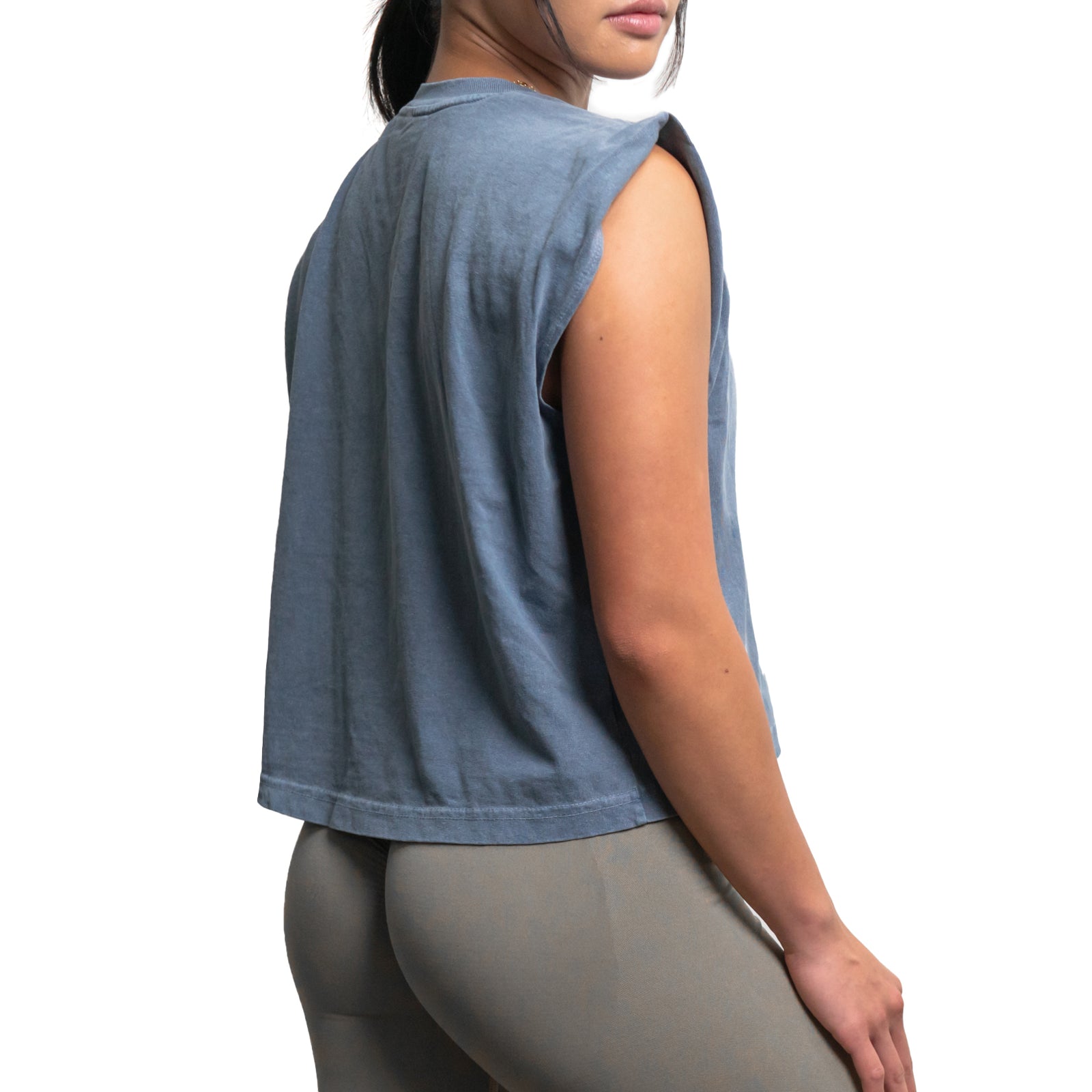 Varsity Fighters Crop Tee - Denim