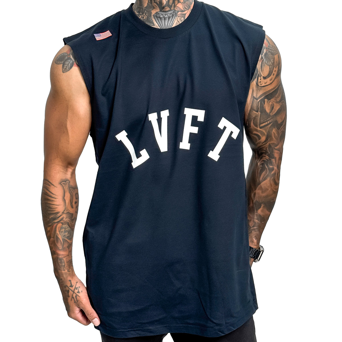 Varsity Muscle Tank - Navy