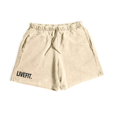 Zane French Terry Shorts - Cream/Black - Live Fit. Apparel