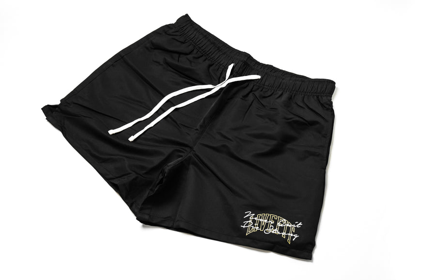 Never Quit x Die Strong Running Shorts - Black