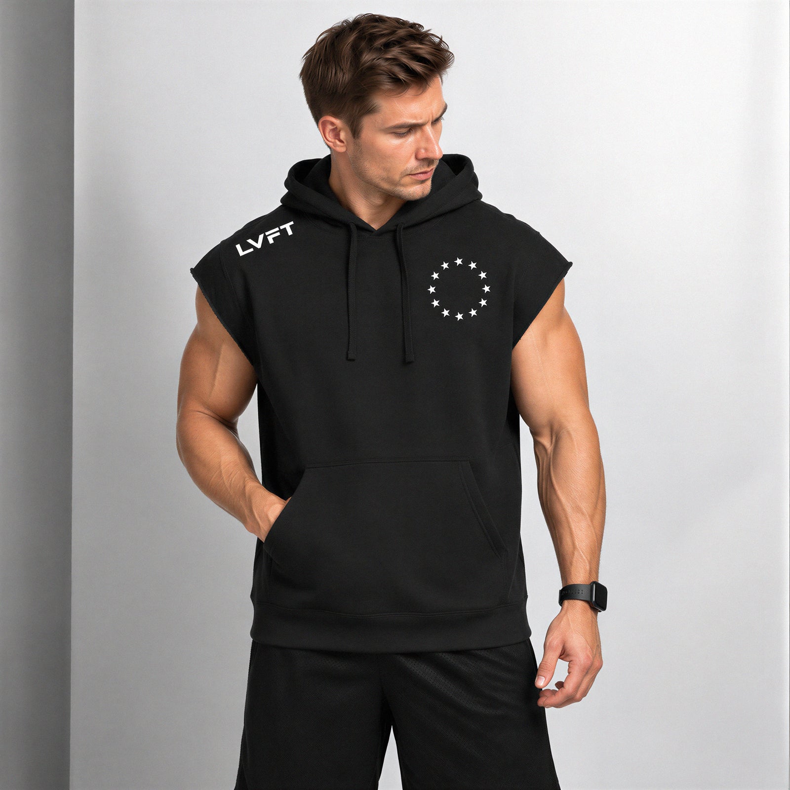 Athlete Raw Sleeveless Hoodie