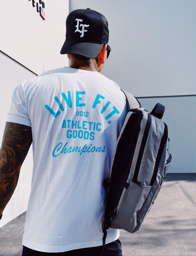 Athletic Goods Tee - White/Teal