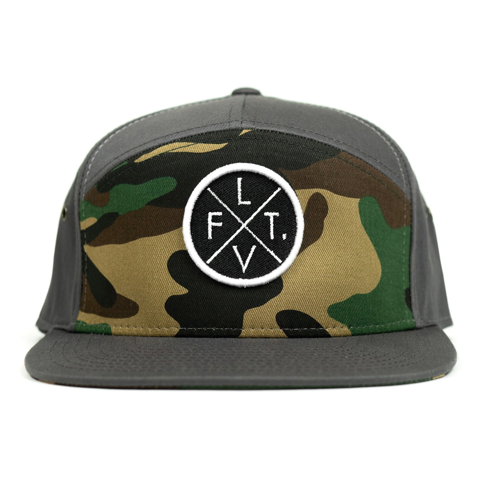 Prestige 7 Panel Cap - Grey / Camo